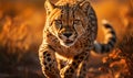 Cheetah Running Through Tall Grass Royalty Free Stock Photo