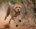 Cheetah runnung toward camera Royalty Free Stock Photo