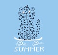 Cheetah on skateboard funny cool summer t-shirt print design. Skater in skatepark. Slogan. Skate safari anima
