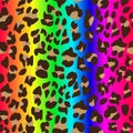 Cheetah Skin Rainbow Seamless Surface Pattern, Rainbow Leopard Skin Repeat Pattern for Textile Design, Fabric Printing, Fashion,