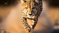 Cheetah stalking prey savanna Royalty Free Stock Photo