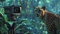 Cheetah Standing Next to Camera in Forest