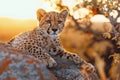 Cheetah Standing in Tall Grass Royalty Free Stock Photo