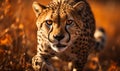 Cheetah Walking in Tall Grass Royalty Free Stock Photo