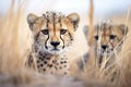 cheetahs intense gaze during hunt Royalty Free Stock Photo