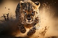 Cheetahs thrilling savannah hunt. capturing the raw power of agile predators in pursuit Royalty Free Stock Photo