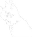 Cheetoh Cat outline Outline Silhouette Generative Ai Royalty Free Stock Photo