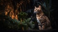 Cheetoh\'s Enchanting Stroll in a Moonlit Garden