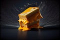 Cheez Splashing Over Sandwich on Dark and Moody Background AI Generative