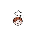 Cute Cartoon Chef Logo Design. Royalty Free Stock Photo