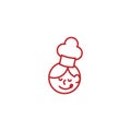 Cute Cartoon Chef Logo Design. Royalty Free Stock Photo