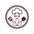 Chef abstract kitchener cooky icon logo