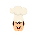 Chef angry emoji. Cook evil emotions avatarr. kitchener Vector illustration