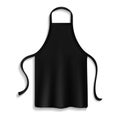 Chef apron. Black culinary cloth apron chef uniform kitchen cotton cooking clothes isolated vector mockup Royalty Free Stock Photo