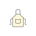 Chef Apron icon. Kitchen appliances for cooking Illustration. Simple thin line style symbol