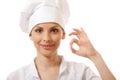 Chef baker or cook showing ok hand sign