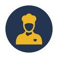 Chef, baker man, avatar, cook Color with Background vector icon which can easily modify or edit