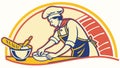 Chef Baking Bread, Artisan Bakery, Traditional Craft, vector design Generative AI Royalty Free Stock Photo