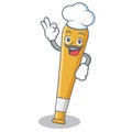 Chef baseball bat character cartoon Royalty Free Stock Photo