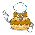 Chef birthday cake character cartoon