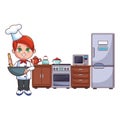 Chef boy cartoon Royalty Free Stock Photo