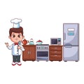 Chef boy cartoon Royalty Free Stock Photo