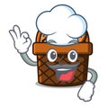 Chef bread basket character cartoon