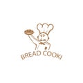 Chef bread logo design vector illustration