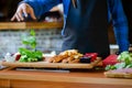 Chef is breakfast preparing in the restaurant Royalty Free Stock Photo