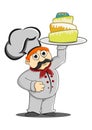Chef bring a cake