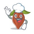 Chef cacao bean character cartoon