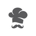 Chef cap with mustache vector icon Royalty Free Stock Photo