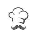Chef cap with mustache vector icon Royalty Free Stock Photo
