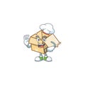 Chef cardboard open with character mascot shape