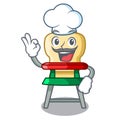 Chef cartoon baby sitting in the highchair