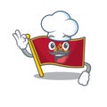 Chef cartoon flag montenegro in with mascot