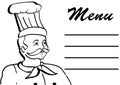 Chef cartoon with menu Royalty Free Stock Photo