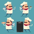 Chef cartoon set in retro style