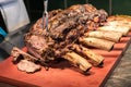 Chef carving beef Royalty Free Stock Photo