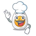 Chef character hard boiled egg ready to eat