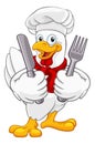 Chicken Chef Rooster Cockerel Knife Fork Cartoon