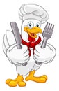 Chef Chicken Rooster Cockerel Knife Fork Cartoon