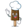 Chef chocolate ice cream character cartoon