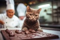 Chef Chocolatier Working, Man Makes Handmade Chocolates