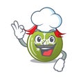 Chef christmas ball green isolated the cortoon