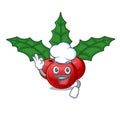 Chef christmas holly berry isolated the mascot