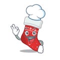 Chef christmas stocking isolated in the mascot