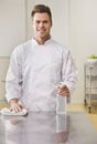 Chef Cleaning Counter Royalty Free Stock Photo