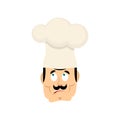 Chef confused emoji. Cook perplexed emotions avatar. kitchener Vector illustration