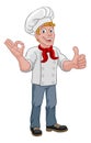 Chef Cook Baker Man Cartoon Giving Thumbs Up Royalty Free Stock Photo